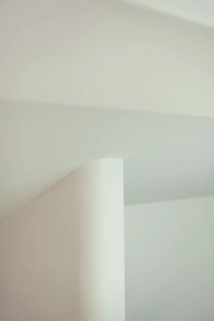 Les arrondis pour faire glisser la lumière, prolonger les perspctives et accentuer l'effet cocon.